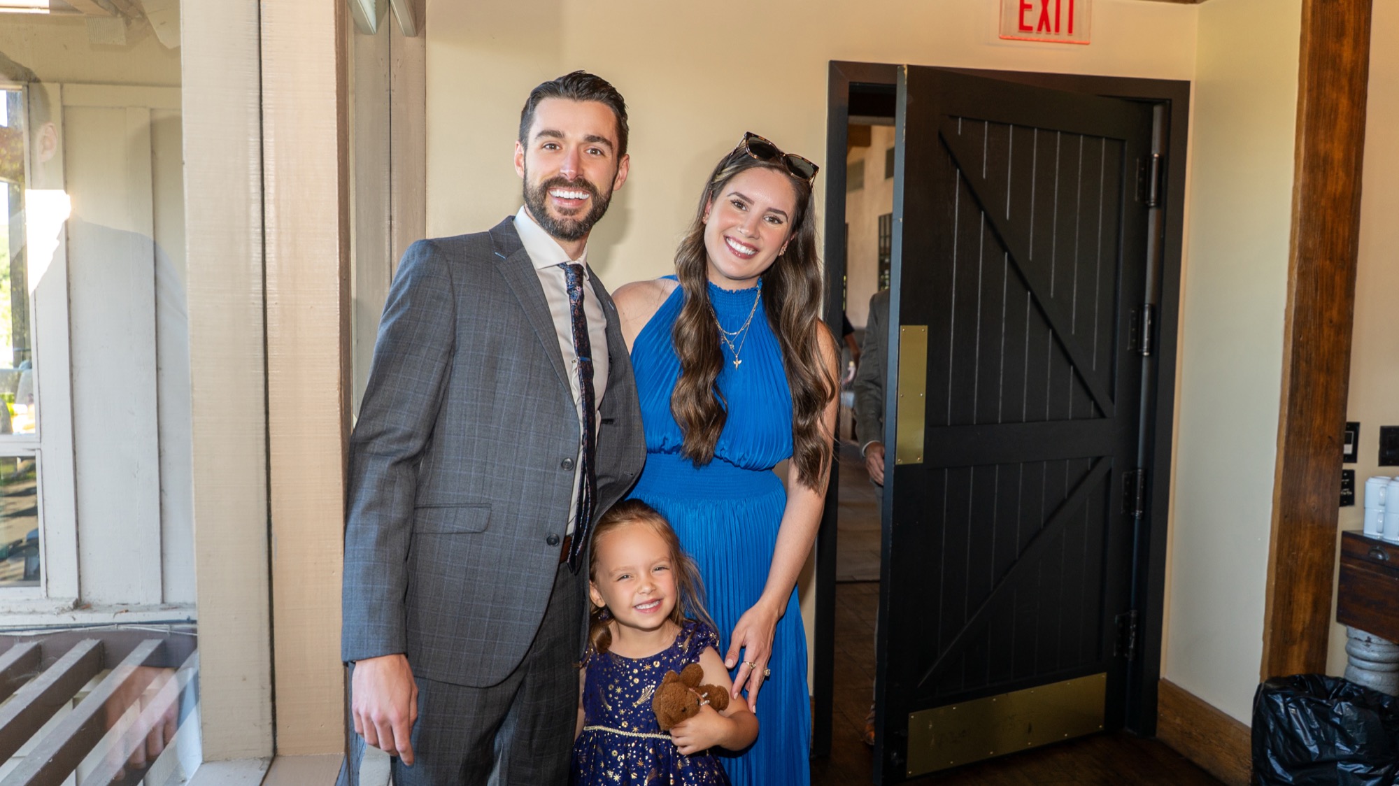 Dr. Trevor Dunbar with his family arriving at the celebration