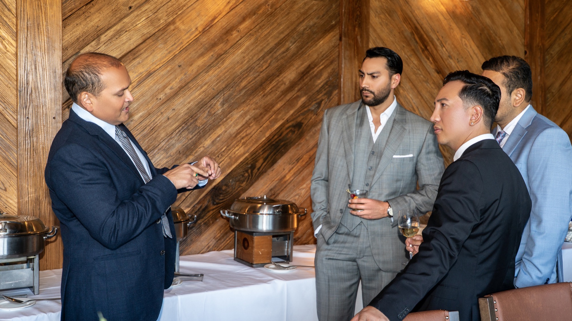 Dr. Veluvolu in conversation with Trinity MSG physicians