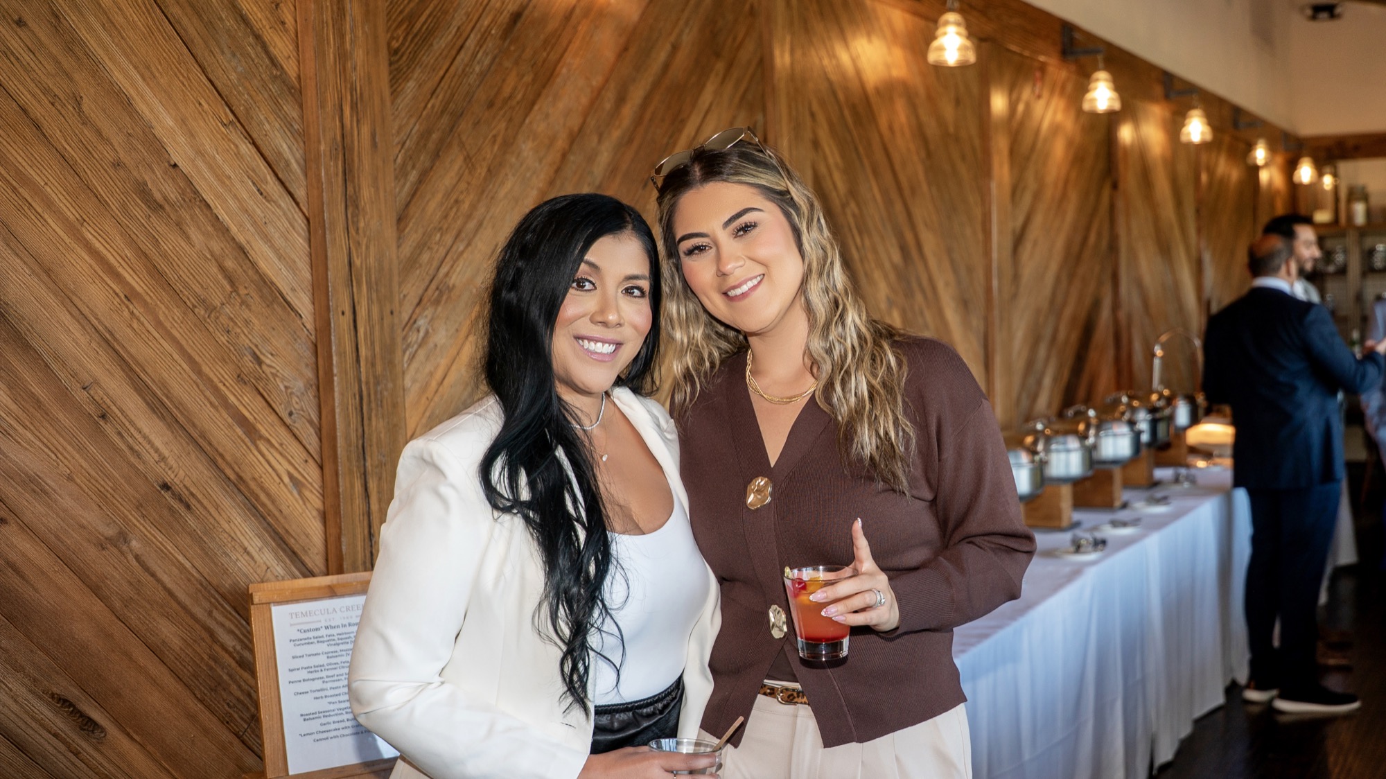 Guests celebrating during the cocktail hour